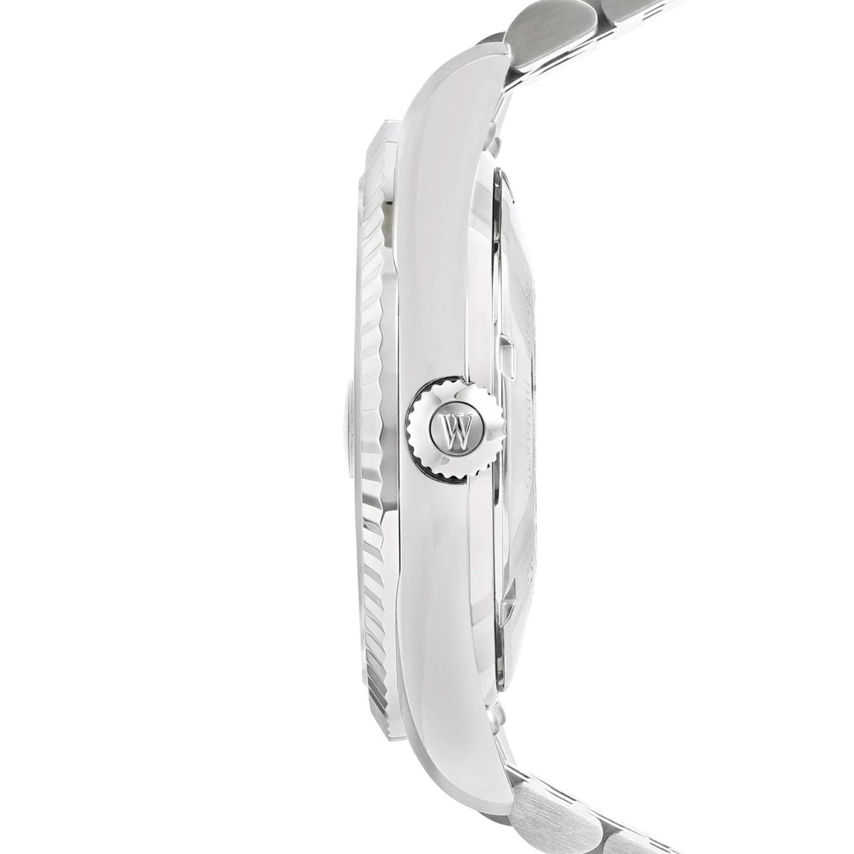 West End Men's Silver Tone Case Yellow Arabic Dial Automatic Watch