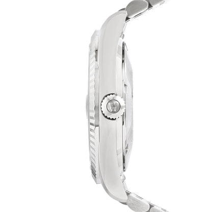 West End Men's Silver Tone Case Yellow Arabic Dial Automatic Watch