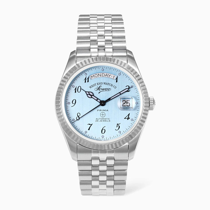 West End Men's Silver Tone Case Blue Dial Automatic Watch