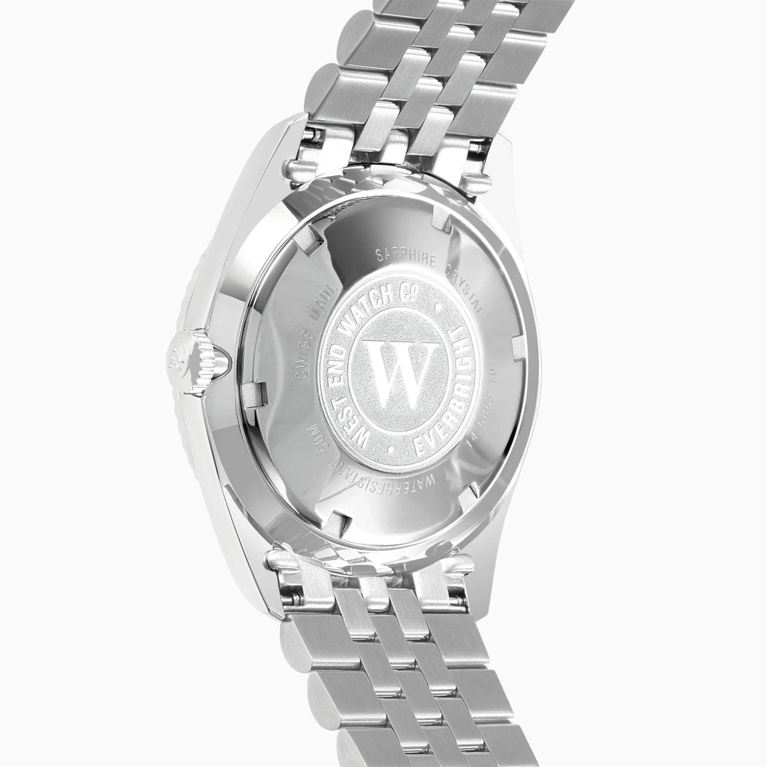 West End Men's Silver Tone Case Blue Dial Automatic Watch