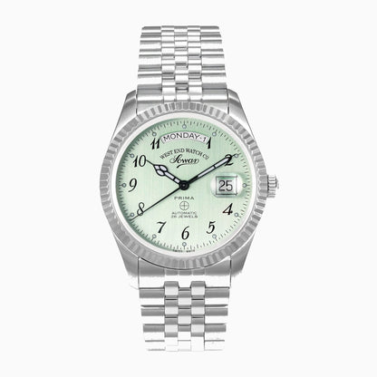 West End Men's Silver Tone Case Green Dial Automatic Watch