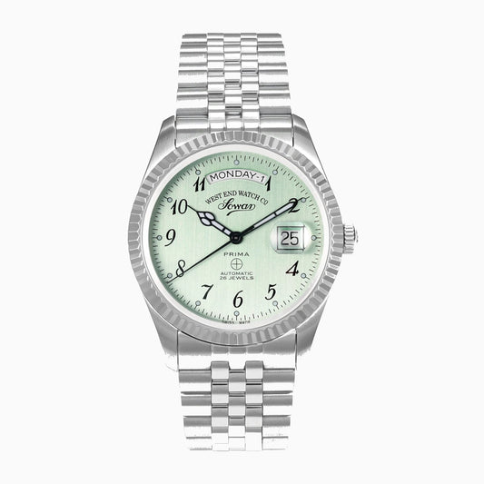 West End Men's Silver Tone Case Green Dial Automatic Watch