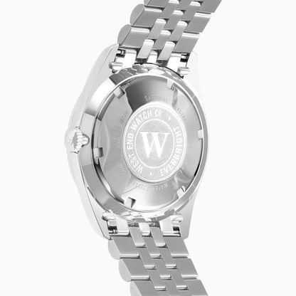 West End Men's Silver Tone Case Green Dial Automatic Watch