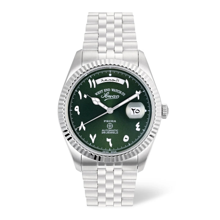West End Men's Silver Tone Case Green Dial Automatic Watch