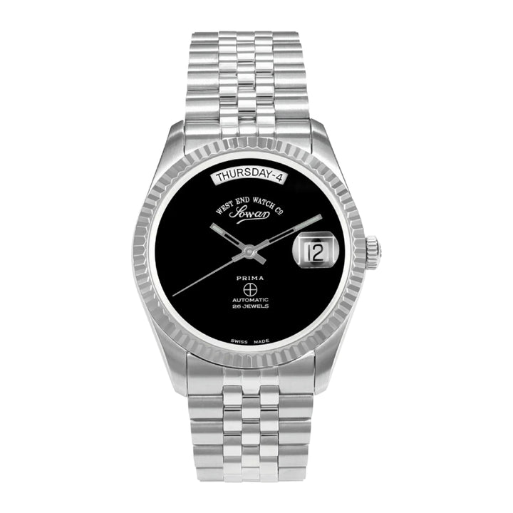 West End The Classics Automatic 37mm Stainless Steel Watch Black Onyx Dial