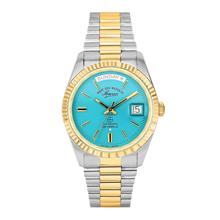West End The Classics Automatic 37mm Two-tone Watch Turquoise Dial