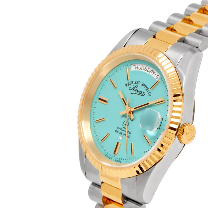 West End The Classics Automatic 37mm Two-tone Watch Turquoise Dial