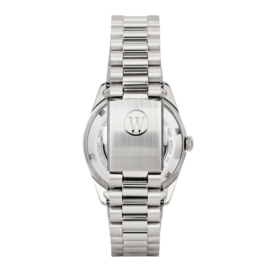 West End The Classics Automatic 37mm Stainless Steel Watch Turquoise Dial with Real Diamond in Bezel and Markers