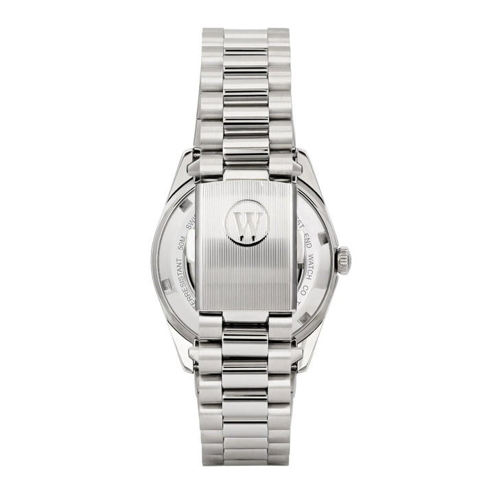 West End The Classics Automatic 37mm Stainless Steel Watch Turquoise Dial with Real Diamond in Bezel and Markers