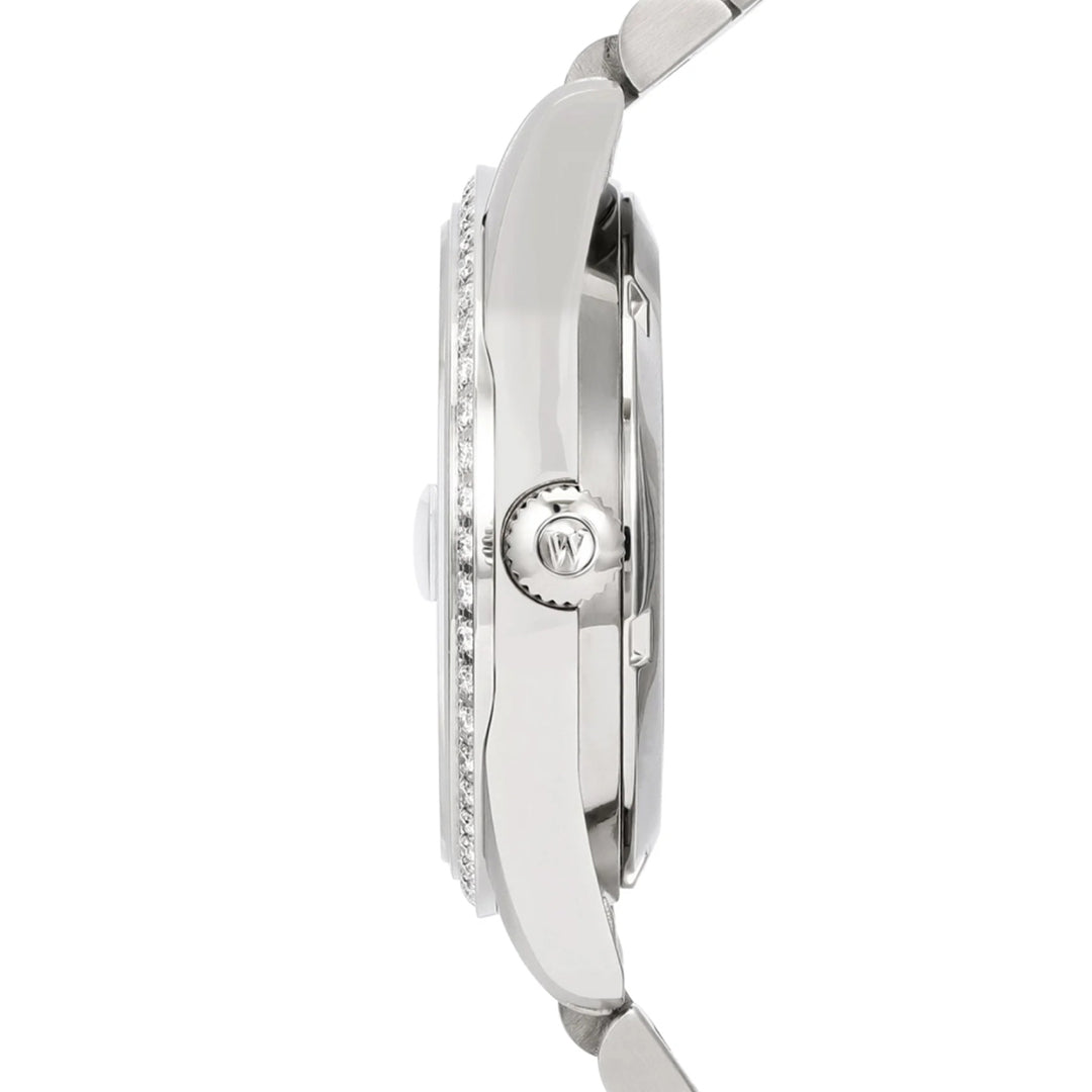 West End The Classics Automatic 37mm Stainless Steel Watch Turquoise Dial with Real Diamond in Bezel and Markers