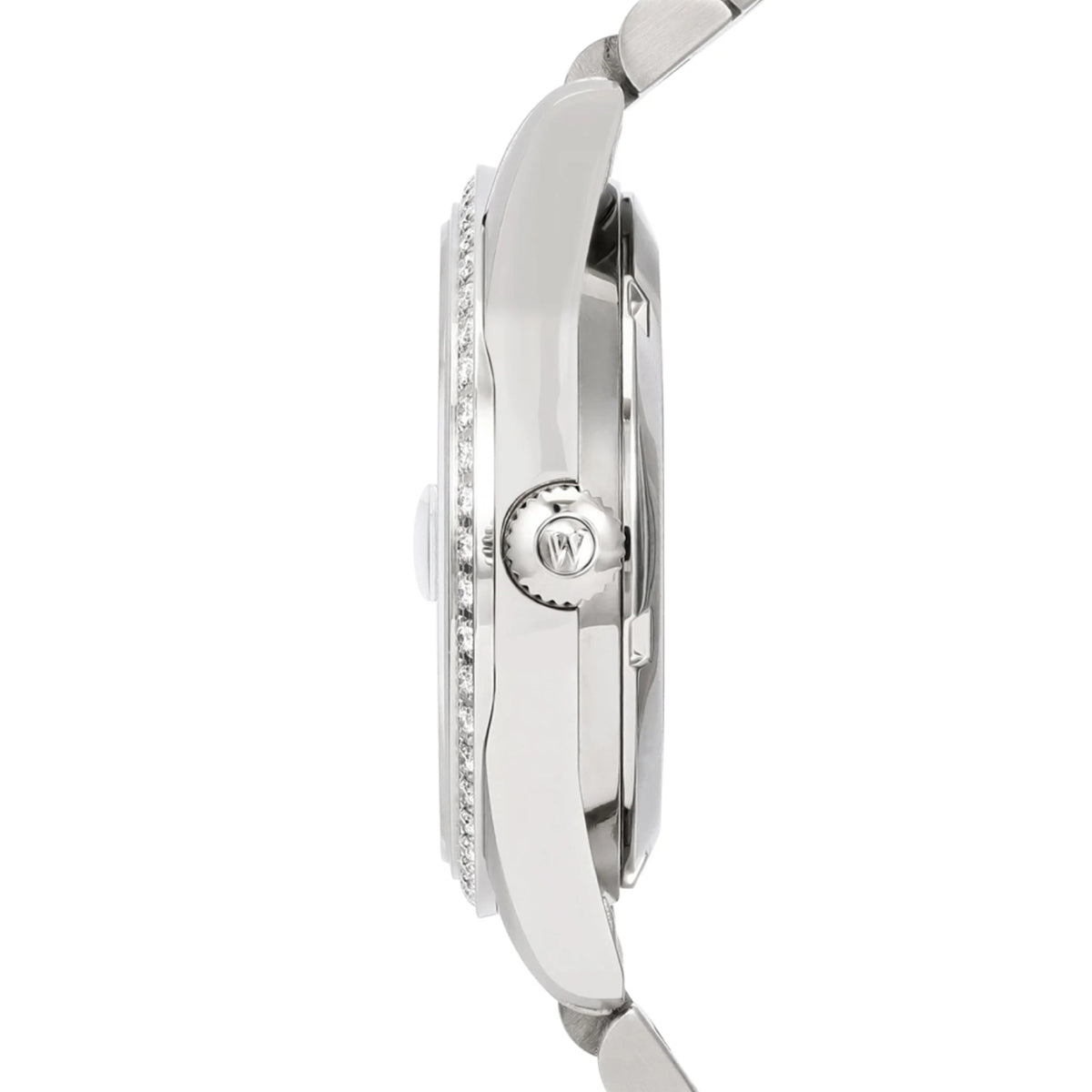 West End The Classics Automatic 37mm Stainless Steel Watch Turquoise Dial with Real Diamond in Bezel and Markers