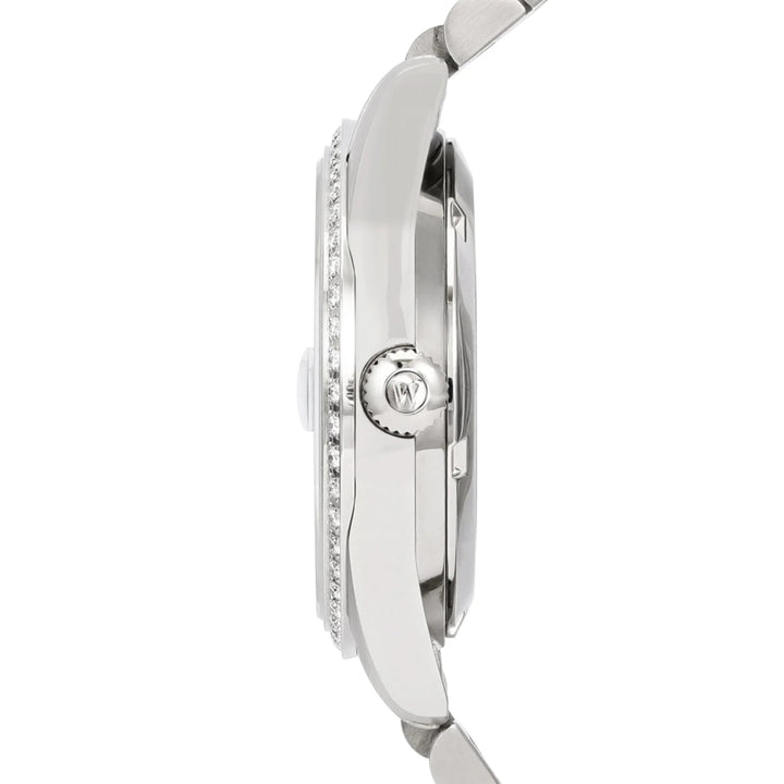 West End The Classics Automatic 37mm Stainless Steel Watch Turquoise Dial with Real Diamond in Bezel and Markers
