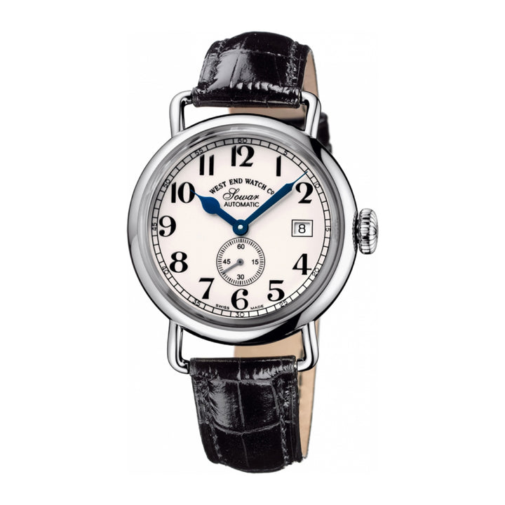 West End Sowar 1916 Automatic Gents Watch 39mm with White Dial and Leather Strap