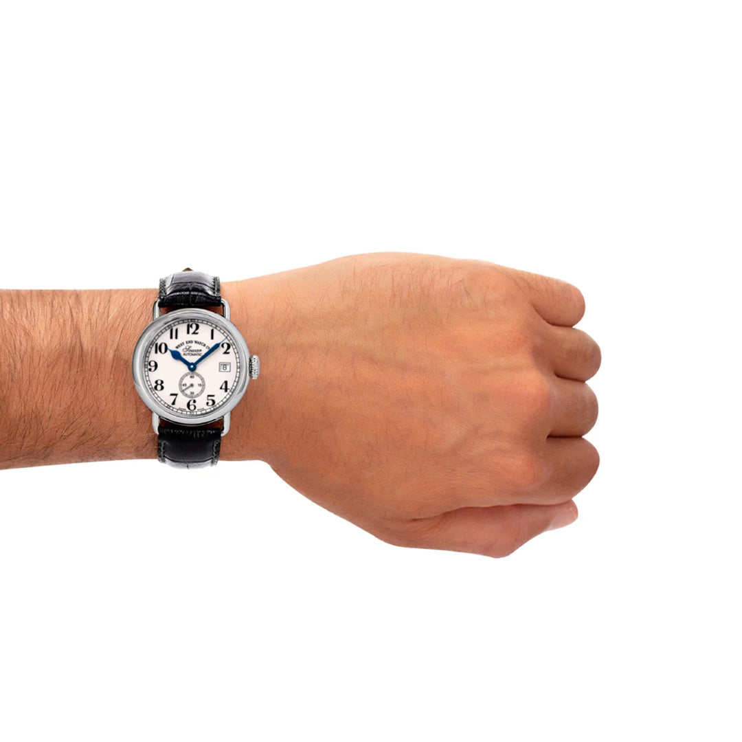 West End Sowar 1916 Automatic Gents Watch 39mm with White Dial and Leather Strap