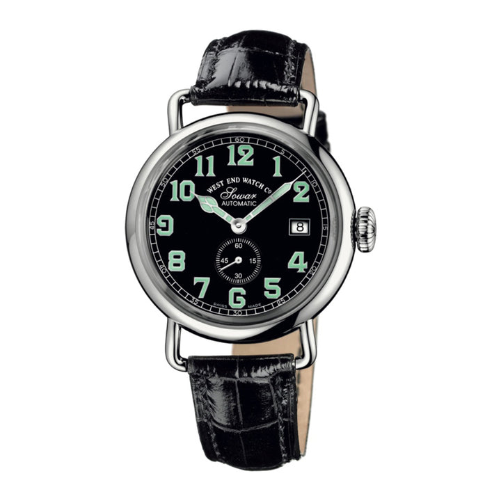 West End Sowar 1916 Automatic Gents Watch 39mm with Black Dial and Leather Strap
