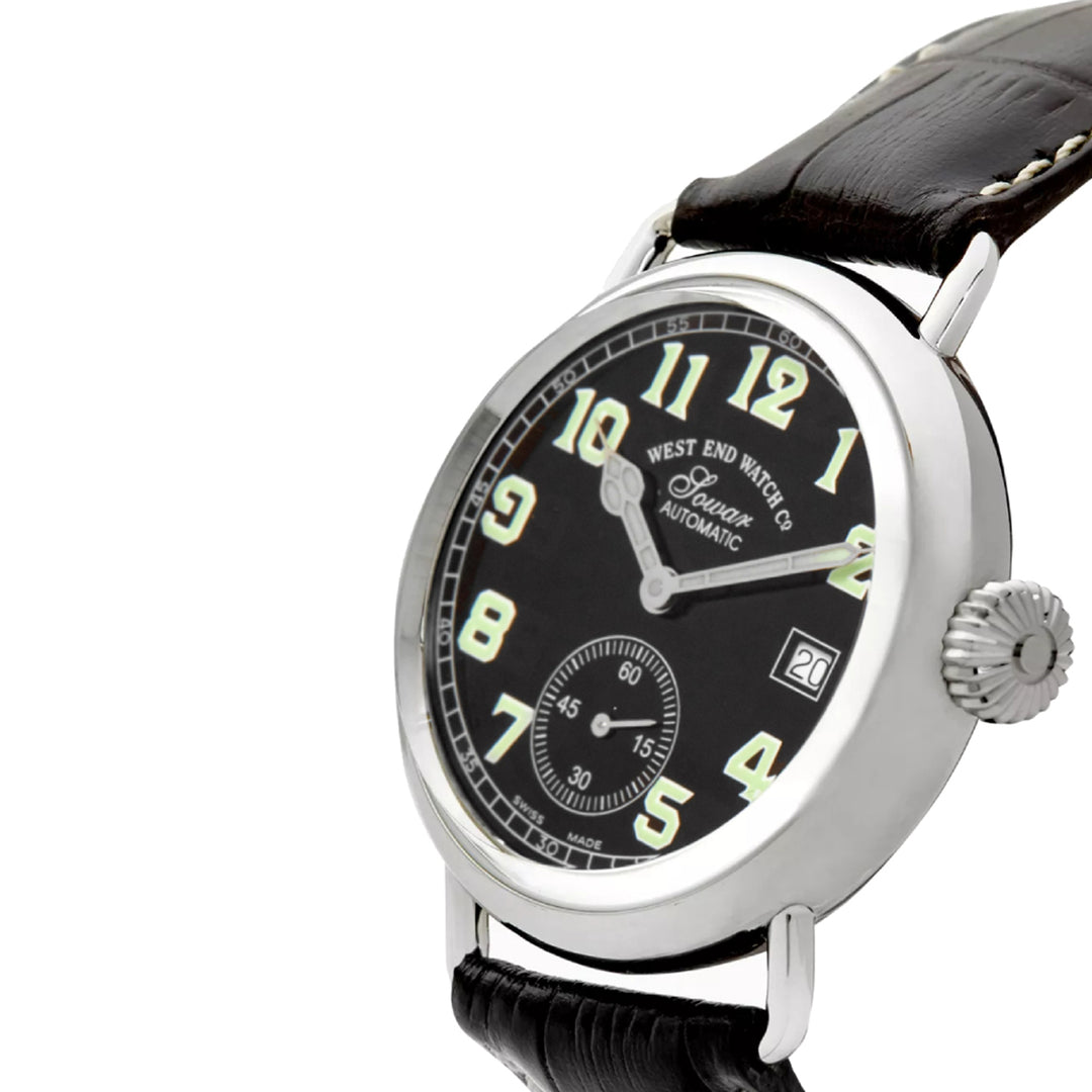 West End Sowar 1916 Automatic Gents Watch 39mm with Black Dial and Leather Strap
