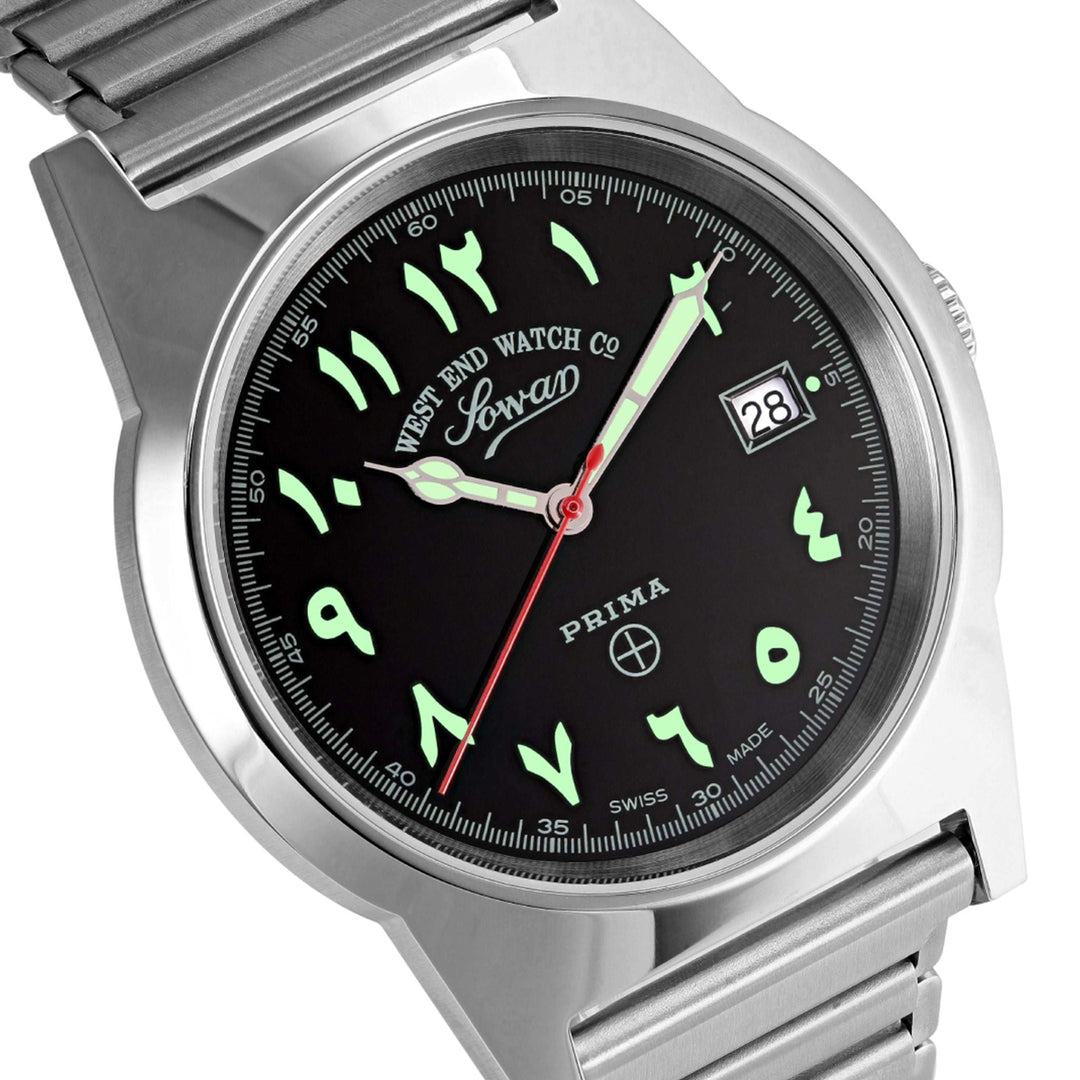 West End Souq Collection 38mm Stainless Steel Quartz Watch Black Dial with Arabic Numerals