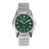 West End Souq Collection 38mm Stainless Steel Quartz Watch Green Dial with Arabic Numerals