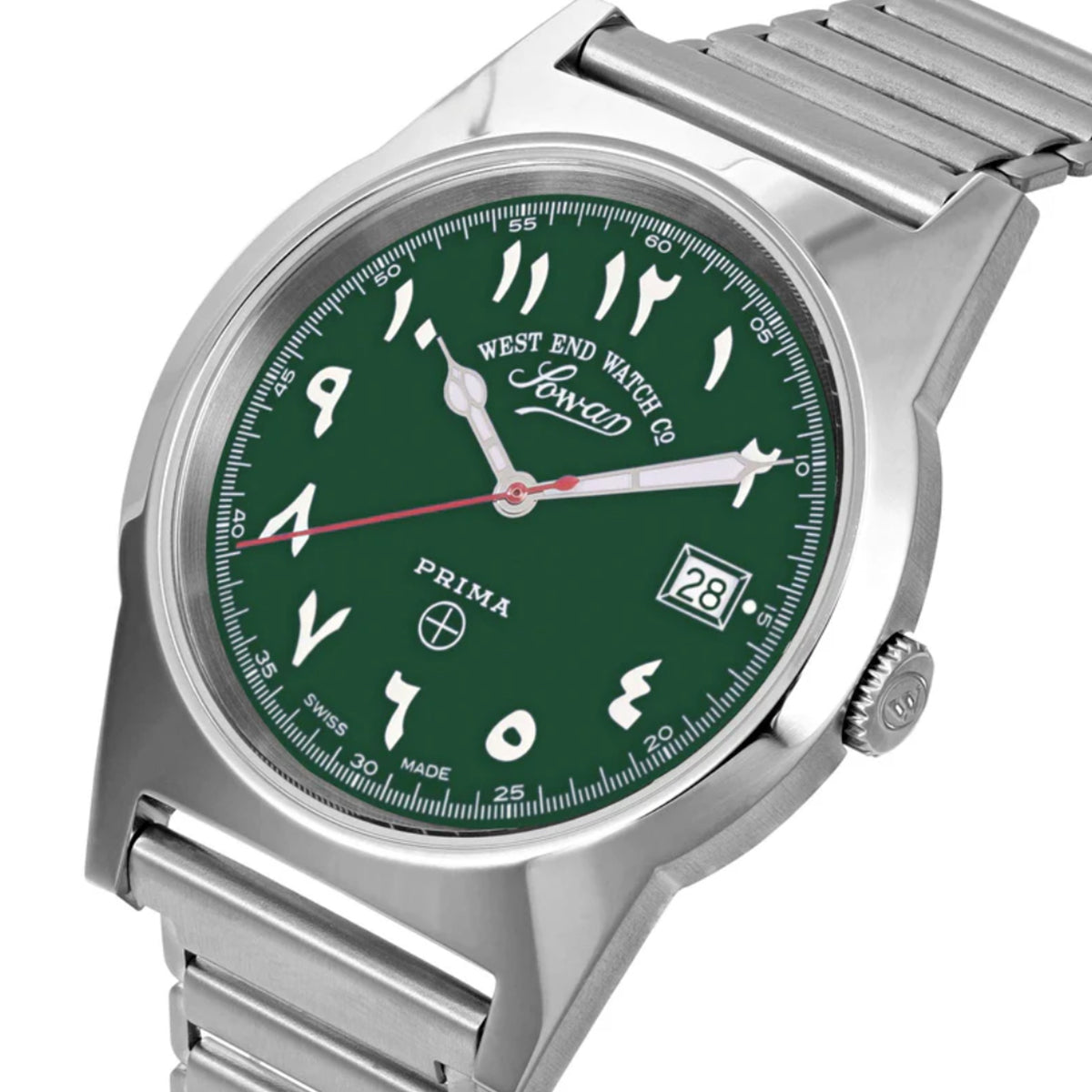 West End Souq Collection 38mm Stainless Steel Quartz Watch Green Dial with Arabic Numerals - W6841103370R