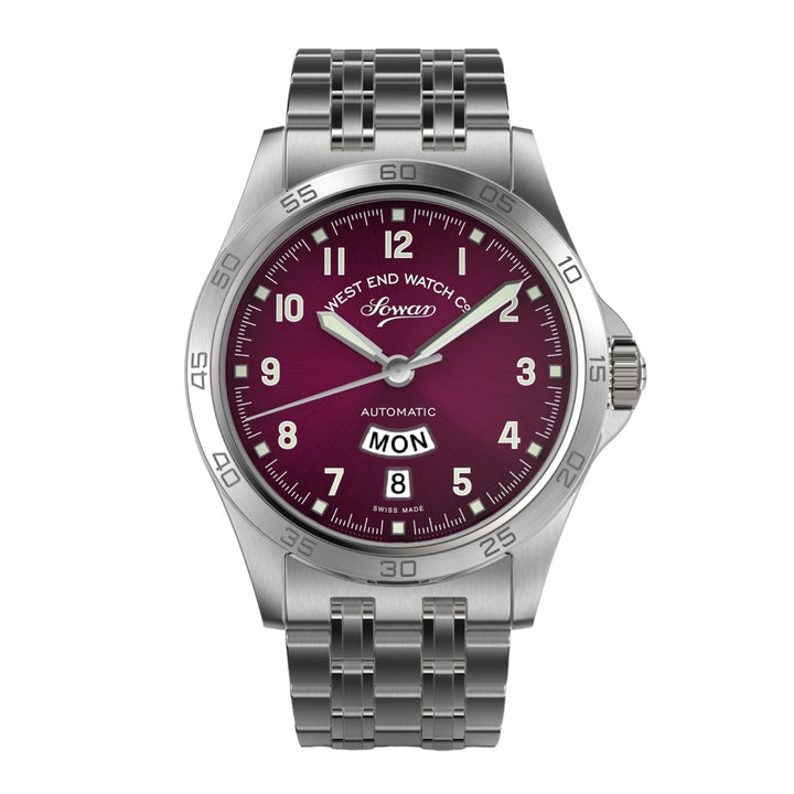 West End Sowar 2000 39mm Automatic Gents Watch Burgundy Red Dial