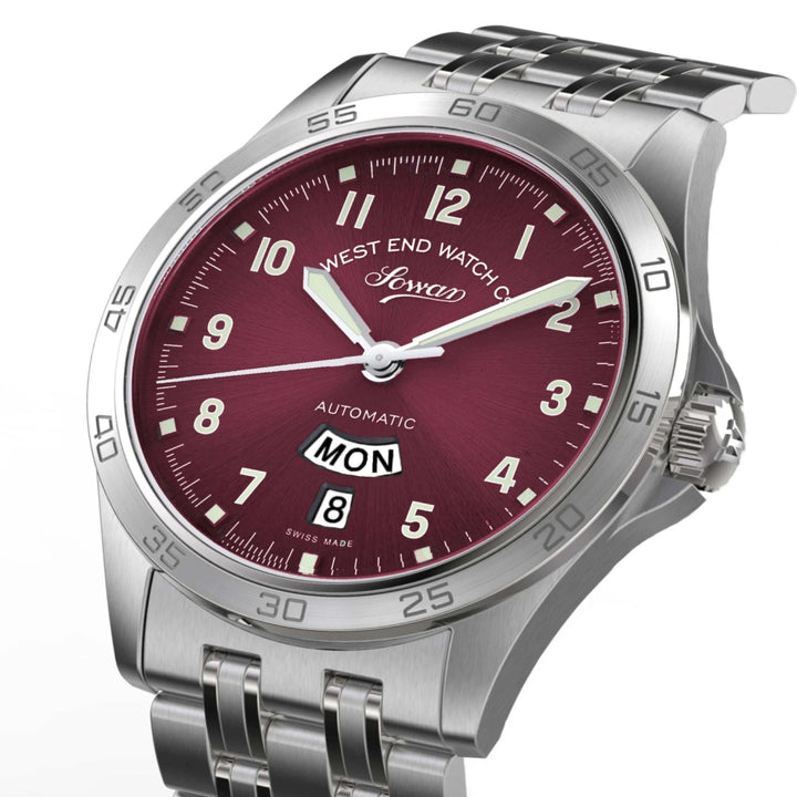 West End Sowar 2000 39mm Automatic Gents Watch Burgundy Red Dial
