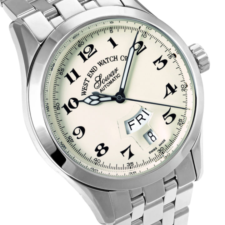 West End Silkroad I Automatic Gents Watch Stainless Steel 38mm Cream Dial