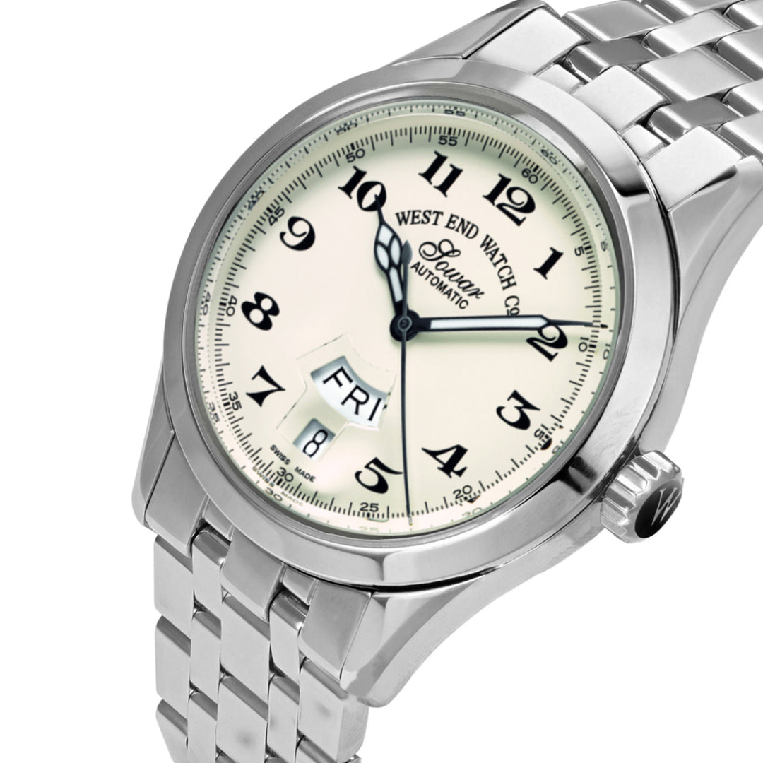 West End Silkroad I Automatic Gents Watch Stainless Steel 38mm Cream Dial