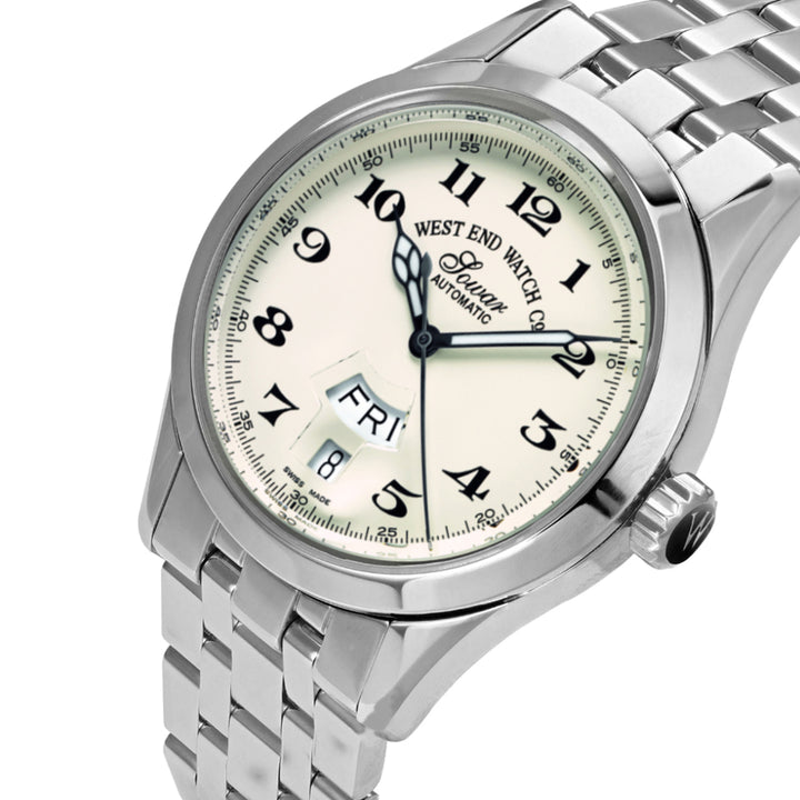 West End Silkroad I Automatic Gents Watch Stainless Steel 38mm Cream Dial