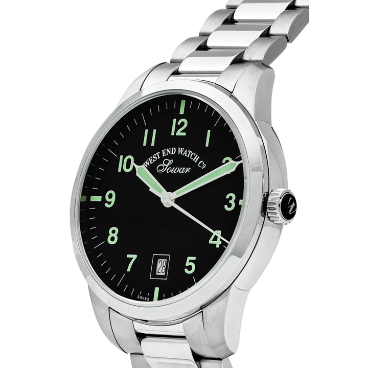West End Everbright Quartz Stainless Steel Gents 38mm Watch Black Dial