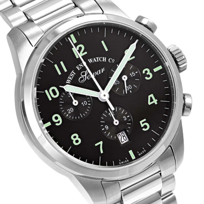 West End Everbright Chronograph Quartz Stainless Steel Gents 40mm Watch Black Dial - W8091103307W