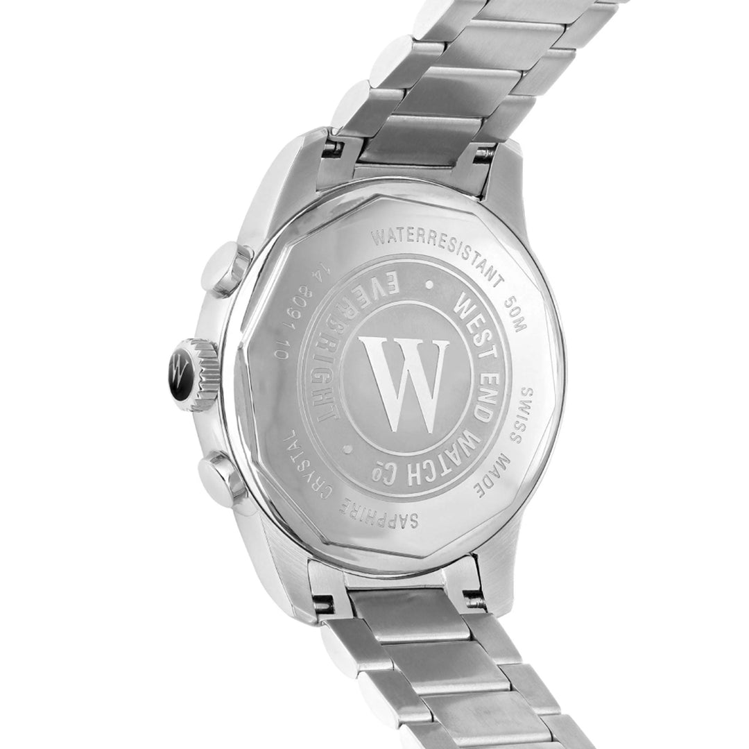 West End Everbright Chronoraph Quartz Stainless Steel Gents 40mm Watch Black Dial
