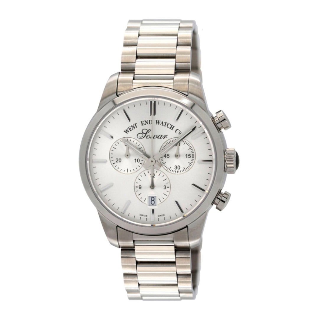 West End Everbright Chronoraph Quartz Stainless Steel Gents 40mm Watch Silver Dial