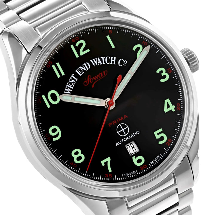 West End Sowar Prima Automatic Stainless Steel 39mm Gents Watch Black Dial