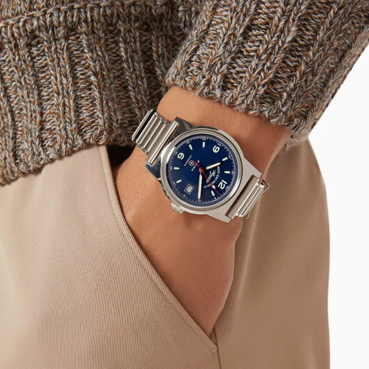 West End New 8152 Automatic Stainless Steel 39mm Gents Watch Blue Dial