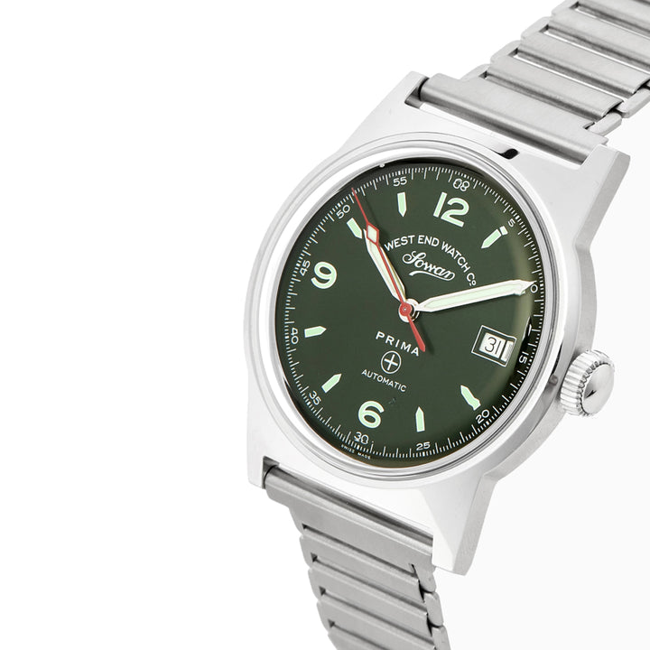 West End New 8152 Automatic Stainless Steel 39mm Gents Watch Green Dial