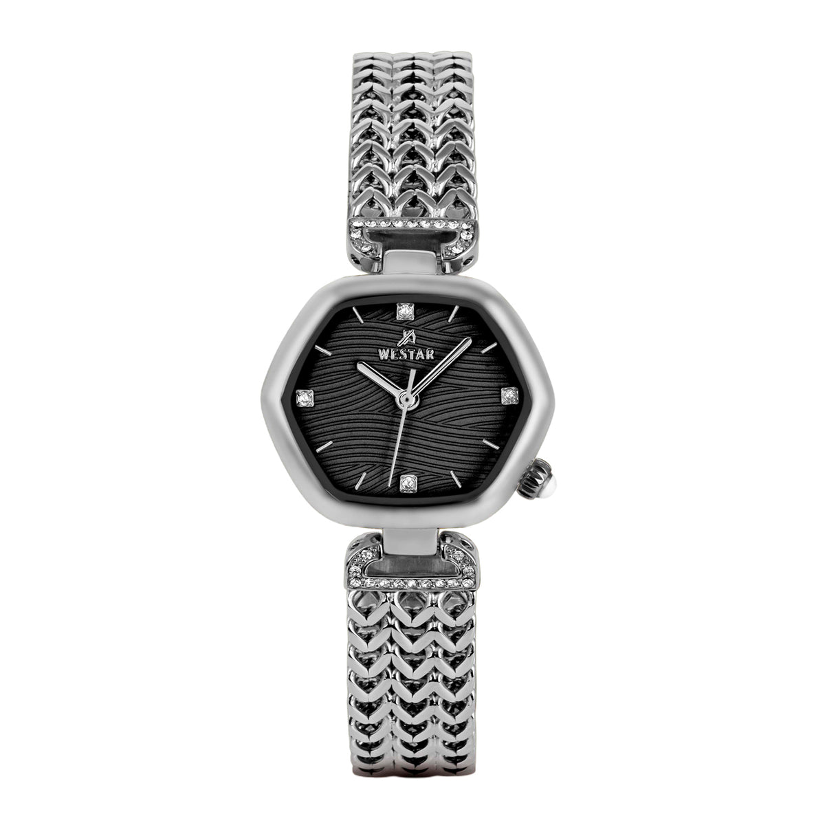 Westar Ornate Ladies Black Dial 27X23.5 mm Quartz Watch