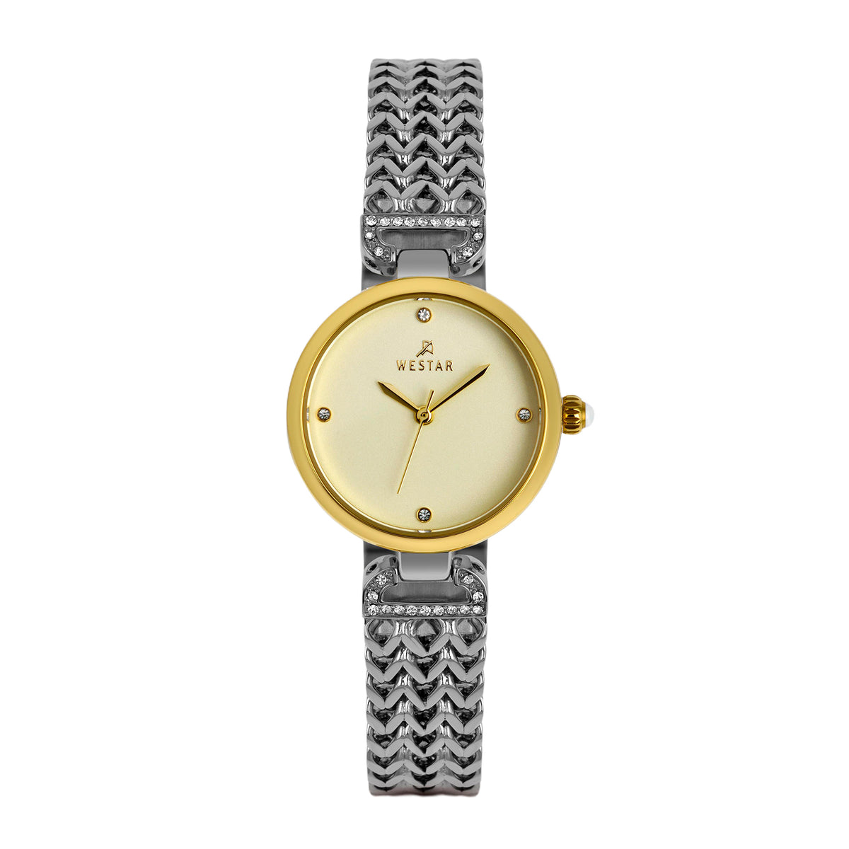 Westar Ornate Ladies Light Champagne Dial 26.5 mm Quartz Watch