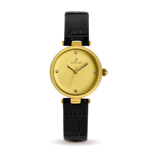 Westar Ornate Ladies Dark Champagne Dial 26.5 mm Quartz Watch