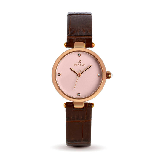 Westar Ornate Ladies Pink Dial 26.5 mm Quartz Watch