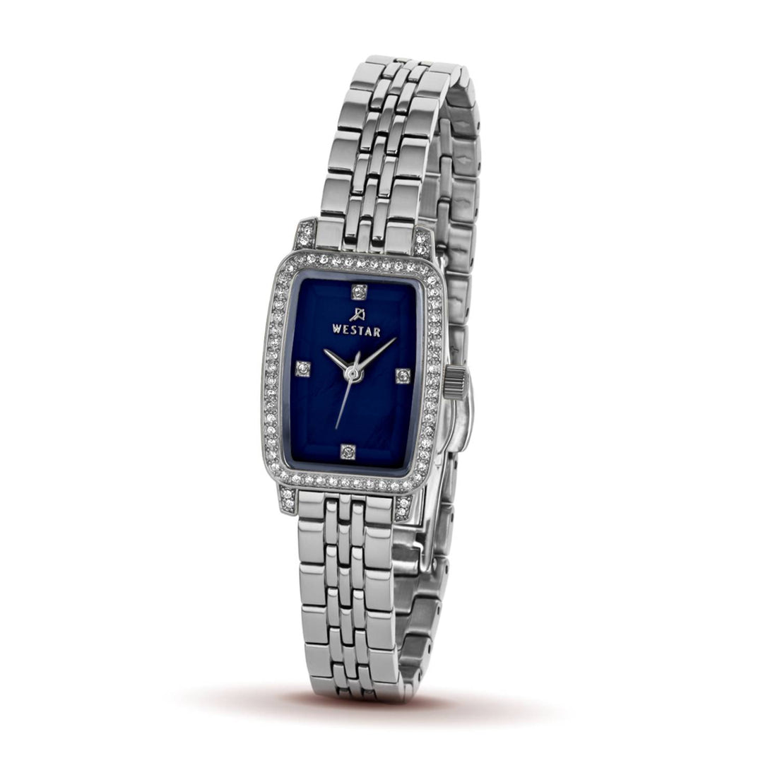 Westar Ornate Ladies Mop Blue Dial 19x25 mm Quartz Watch