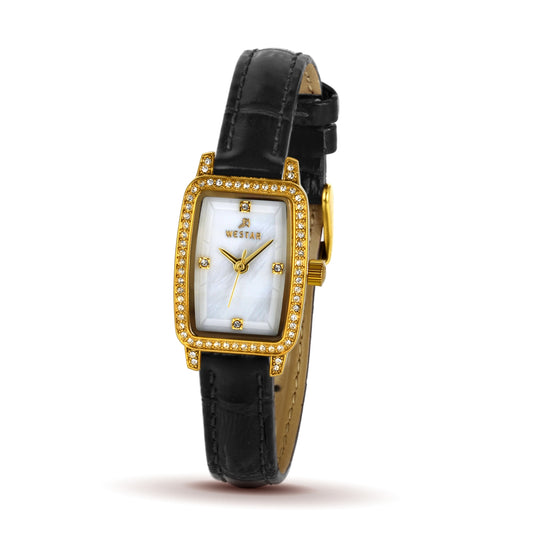 Westar Ornate Ladies Mop Silver Dial 19x25 mm Quartz Watch