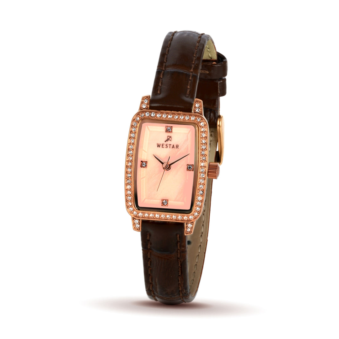 Westar Ornate Ladies Mop Pink Dial 19x25 mm Quartz Watch