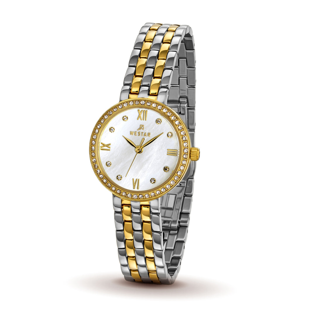 Westar Ornate Ladies MOP White Dial 26 mm Quartz Watch