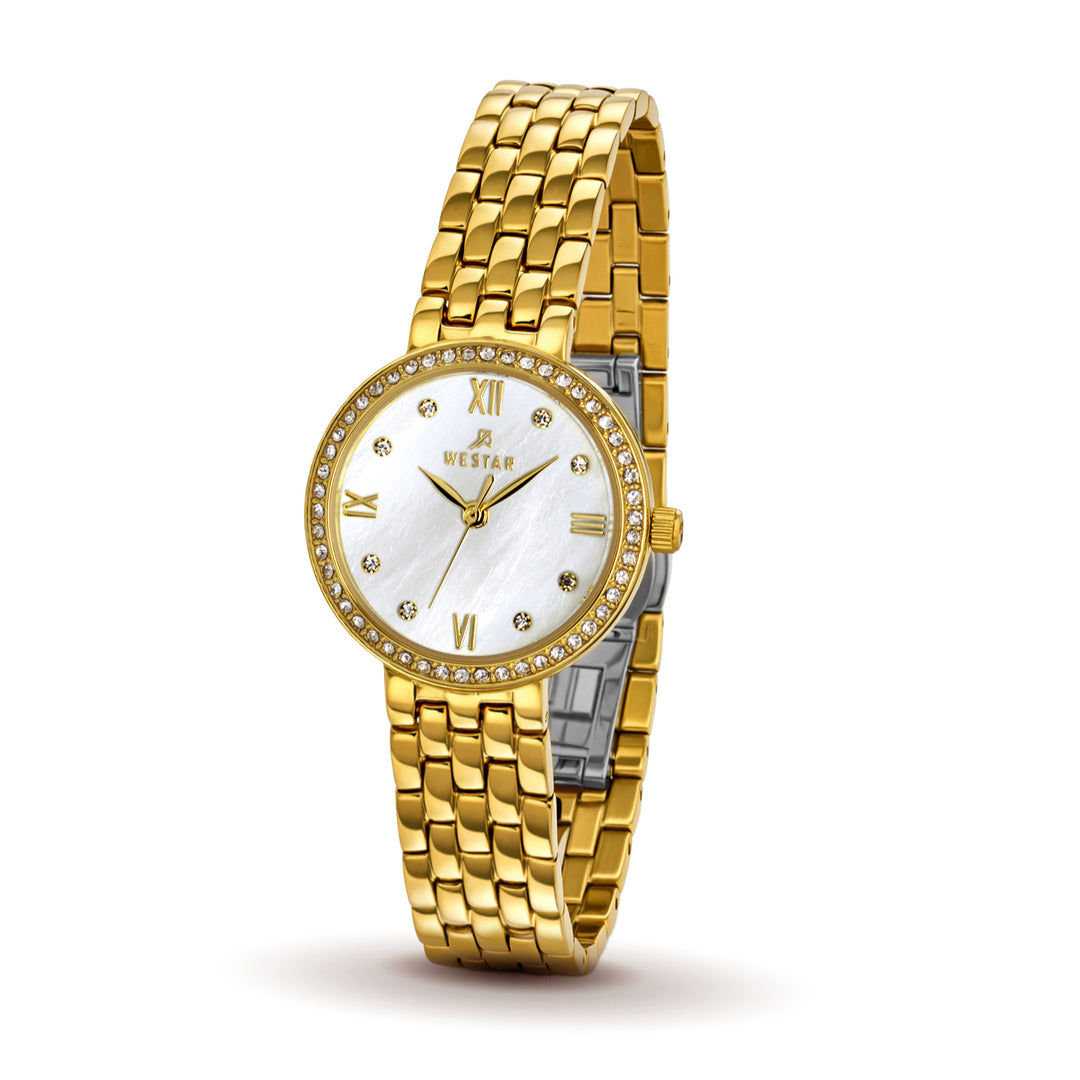 Westar Ornate Ladies MOP White Dial 26 mm Quartz Watch