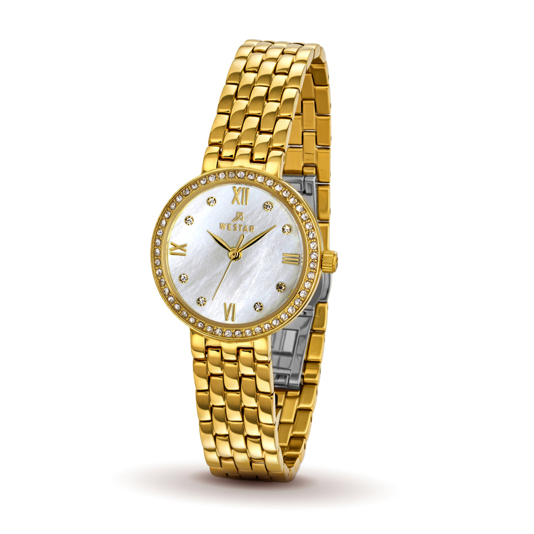 Westar Ornate Ladies Mop Silver Dial 26 mm Quartz Watch