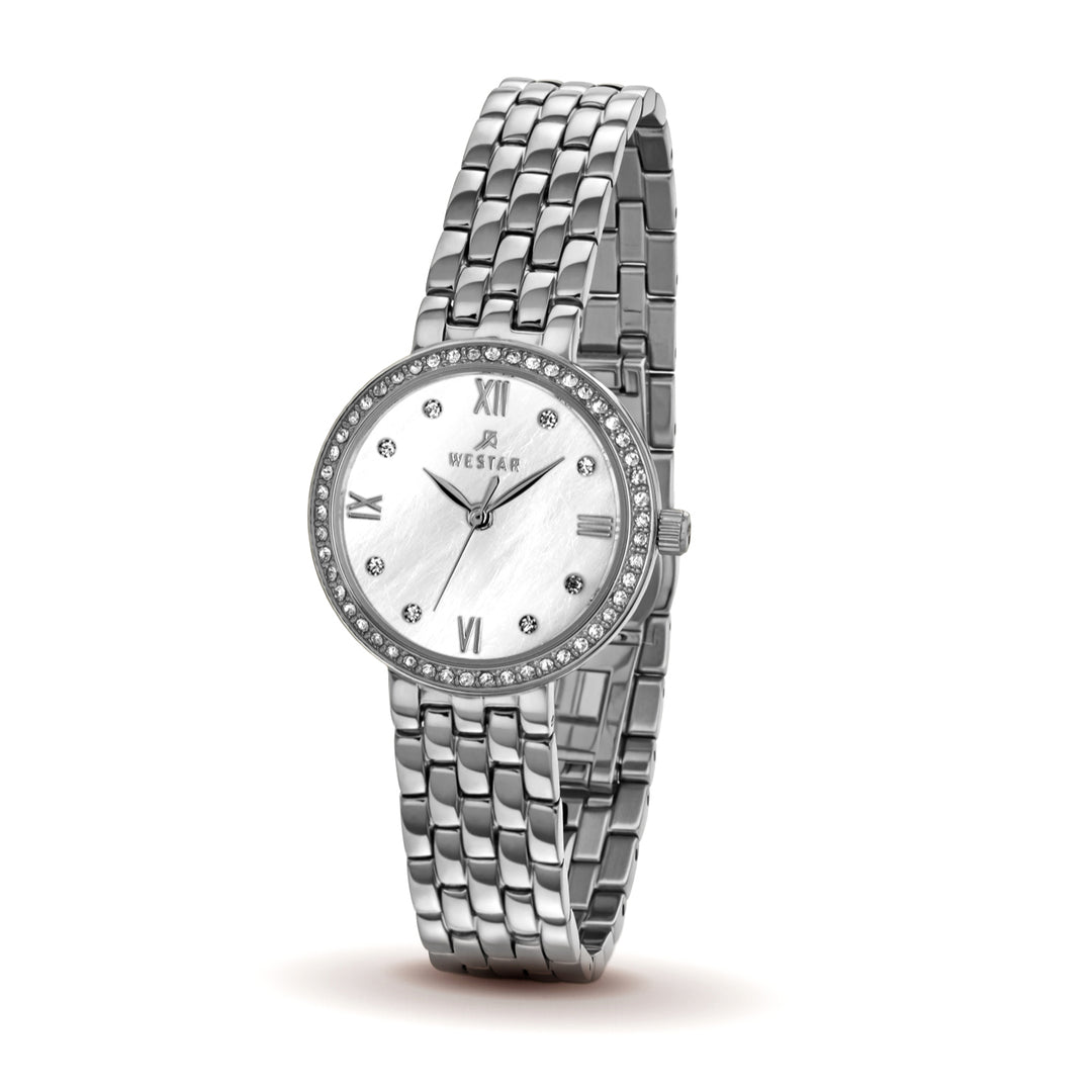 Westar Ornate Ladies MOP White Dial 26 mm Quartz Watch