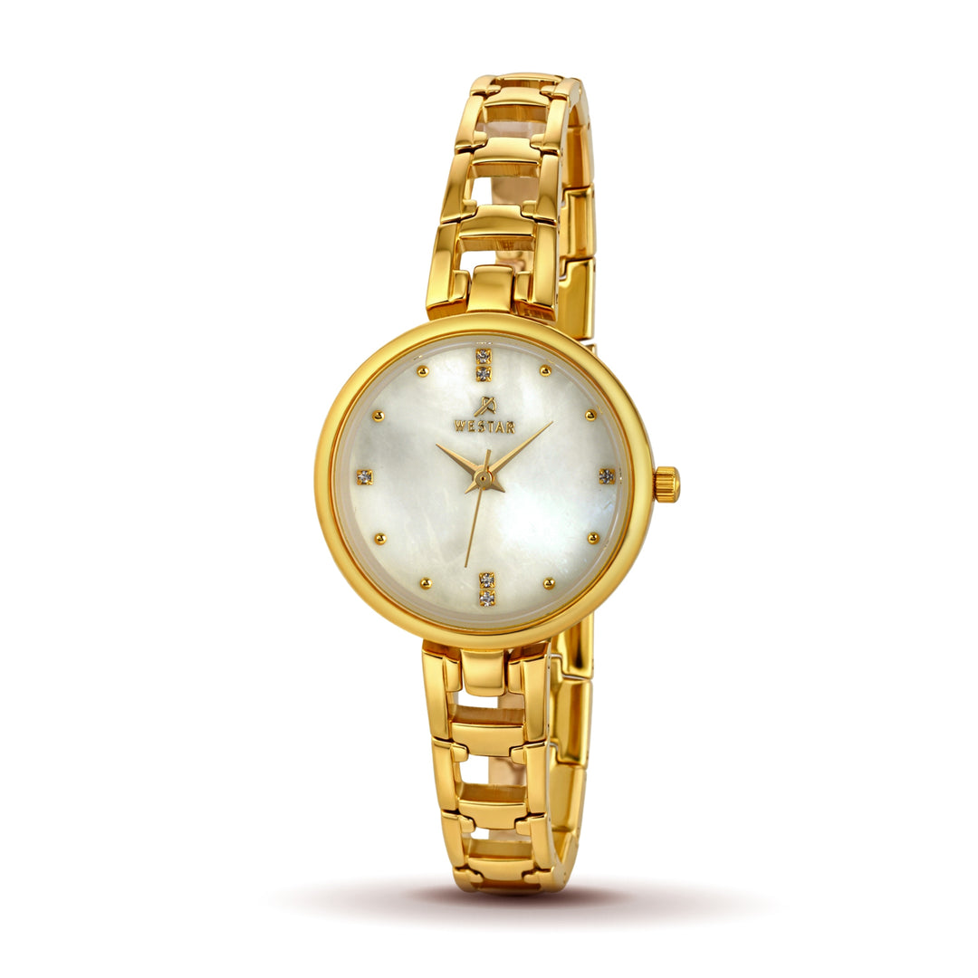 Westar Ornate Ladies Light Champange Dial 28 mm Quartz Watch