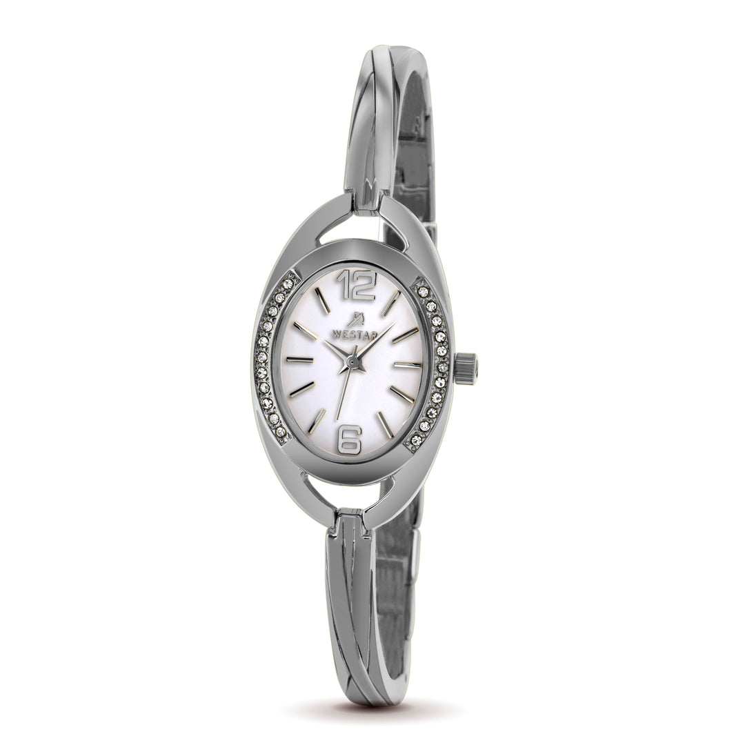 Westar Ornate Ladies White Dial 23X38 mm Quartz Watch