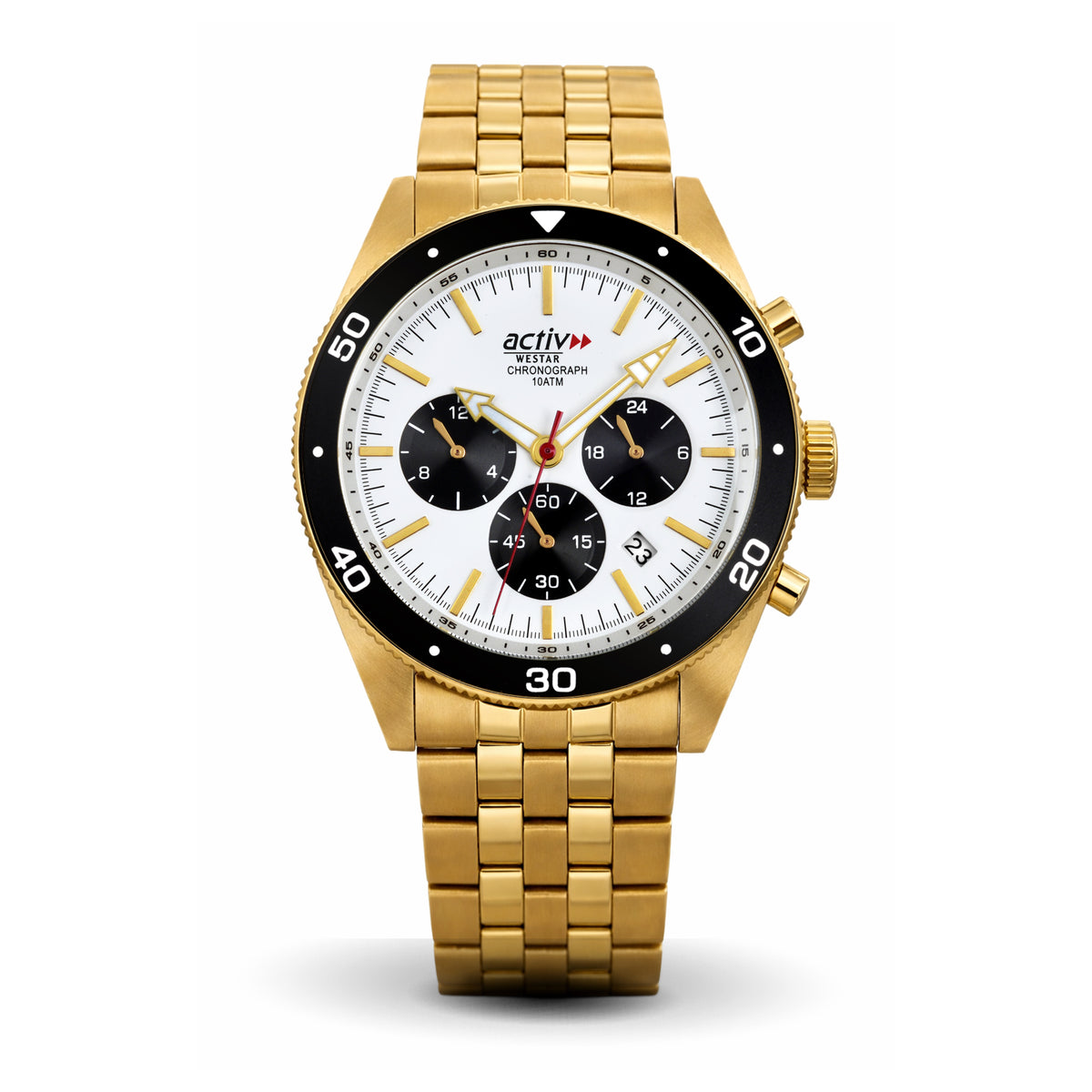 Westar Activ Gents 43 mm White Dial Quartz Watch - 90282GPN301