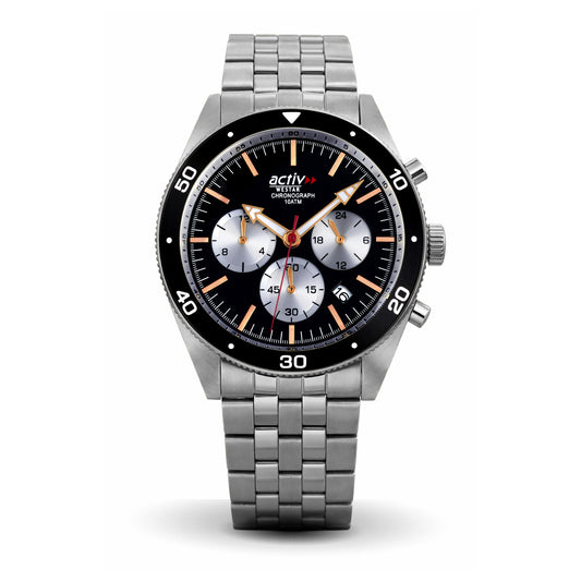 Westar Activ Gents 43 mm Black Dial Quartz Watch - 90282STN603